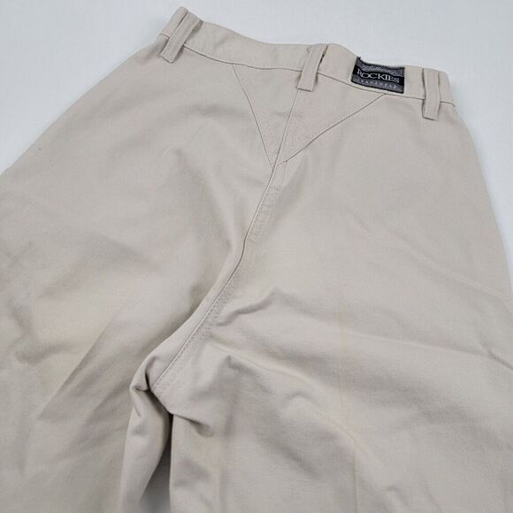 Vtg 90s Rockies Beige High Rise Rocky Mountain Bareback Mom Western Pants 3/4 - Picture 4 of 13